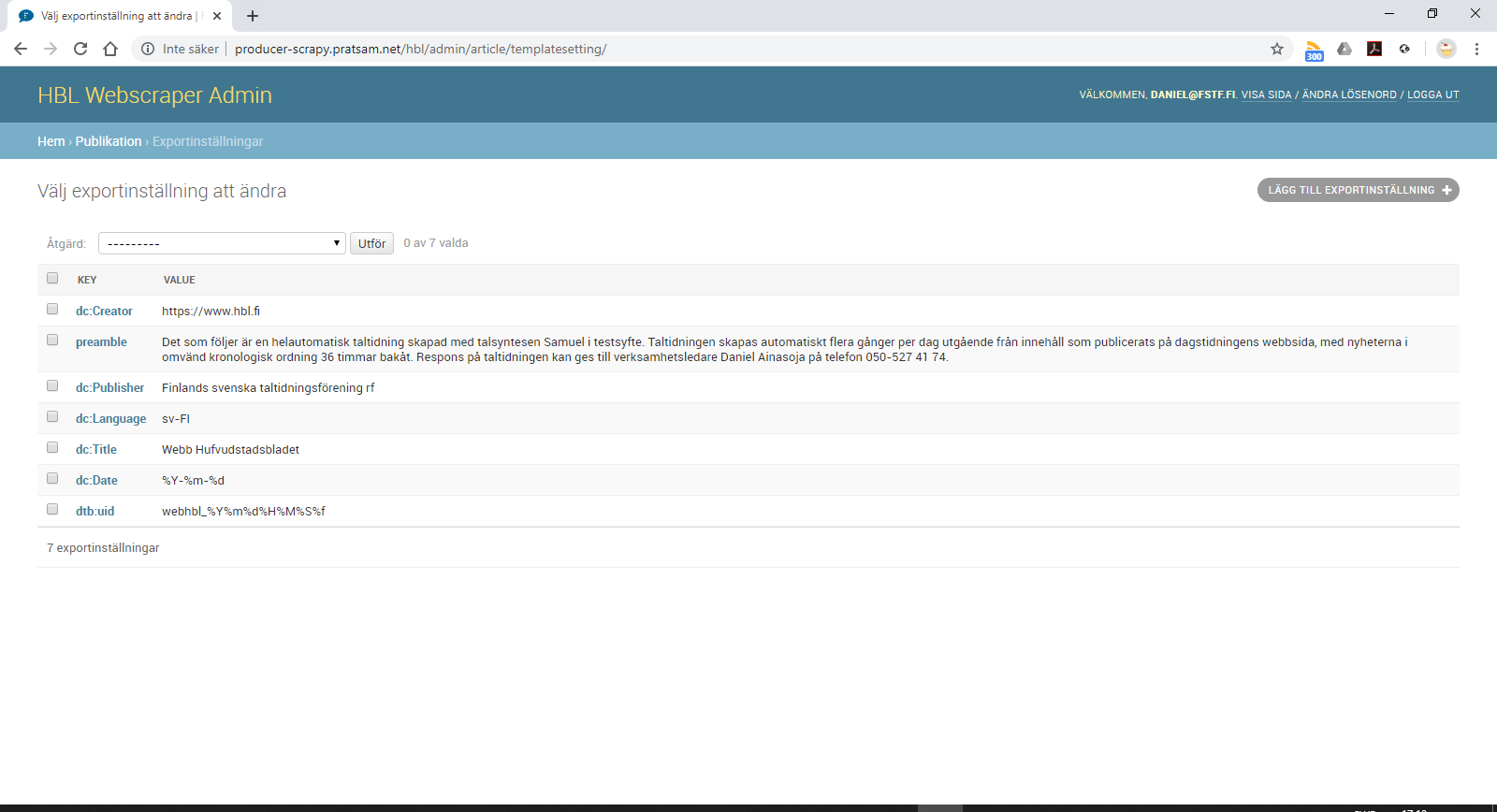 The Pratsam Producer DTBook editor web app - Metadata editing view