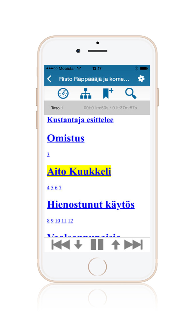 Pratsam Reader App - Playback of DAISY book